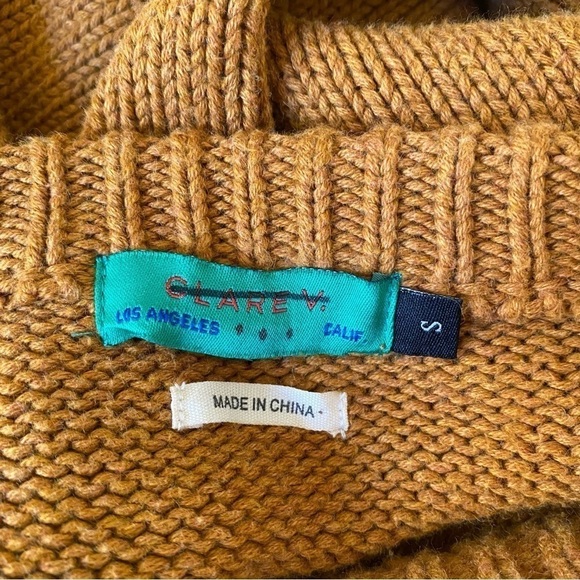 New Clare V Ciao Crewneck Pullover Crewneck Knit Sweater Gingernut Brown Small - Picture 9 of 15